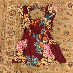 Silky Floral Cap-Sleeve Blouse